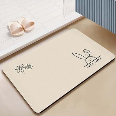 Tapis de sol moderne simple style vent lait couleur ménager terre de diatomée tapis simple sens avancé tapis de bain antidérapant absorbant 50x80cm