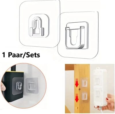 1 Paar Transparante Zelfklevende Ophanghaken I Ophangsysteem I Zelfklevende Muur Hangers I Dubbelzijdige Plakwandhaken I Ophanghaakjes