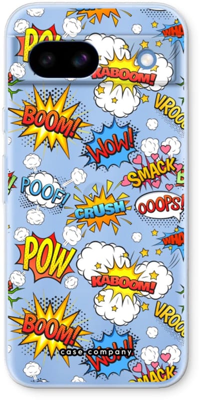 Case Company® - Hoesje geschikt voor Google Pixel 8a hoesje - Pow Smack - Soft Cover Telefoonhoesje - Bescherming aan alle Kanten en Schermrand