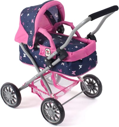 Bayer Chic 2000 - Kleine Poppenwagen Smarty - Vlinders Navy Roze