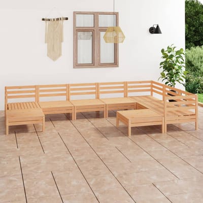vidaXL - 9-delige - Loungeset - massief - grenenhout