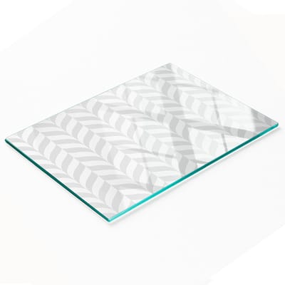 Stijlvol en duurzaam glazen bord met print van geometrische vormen, 80x52 cm