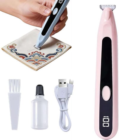 Elektrische Naad Ripper - Draadverwijderaar Naaimachine - Stof en Lusjes Trimmen - USB-C Snelladen - 17 cm - Roze