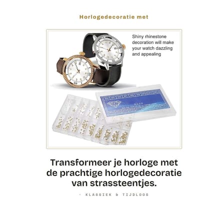 Dailygoods- Horlogedecoratie 18 Maten - Strassteentjes - Horloge-accessoires - Vervangingsonderdelen - Glanzende Decoratie - Eenvoudig Aanbrengen - Horlogestrassteentjes