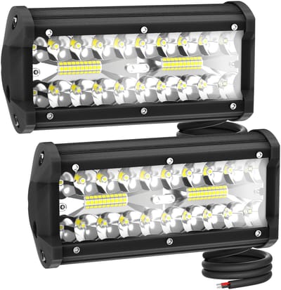 NAIZY 2 stuks LED werklampen 120W LED koplampen 12V extra verlichting IP67 waterdichte achteruitrijlichten, voor SUV UTV ATV