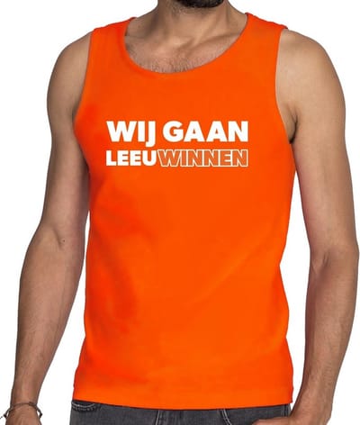 Nederland supporter tanktop / mouwloos shirt Wij gaan Leeuwinnen oranje heren - landen kleding S