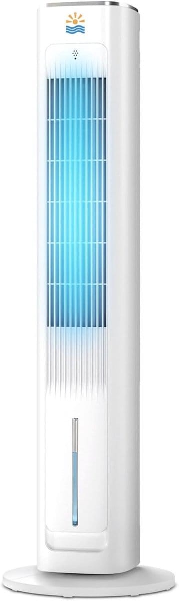 Torenventilator Waterkoeling - Luchtkoeler Afstandsbediening - Frisse Lucht Creëren - 3-in-1 Functie - 4 Liter Reservoir - Wit