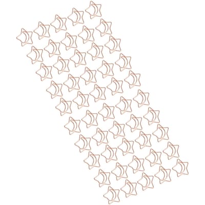 50 Pièces Trombones Pentagramme Processus d'Électroplacage Inaltérables Mignons Forme Mini Trombones Or Rose