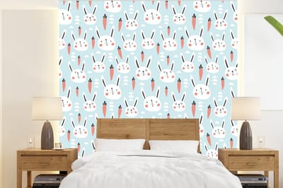 Behang - Fotobehang Konijn - Dieren - Kind - Breedte 220 cm x hoogte 240 cm