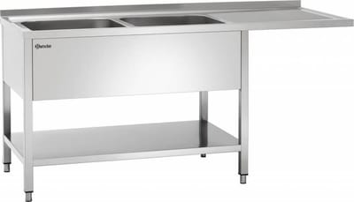 Spoelcentrum - 700 - 180cm Breed - 2 Bakken Links - Bartscher 306360 - Horeca & Professioneel