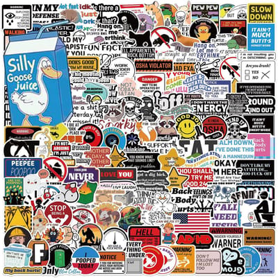 Dailygoods - 200 stuks grappige stickers voor volwassenen, anime-graffitistickers voor volwassenen, graffiti, anime-stickerset, waterdichte vinyl stickers, voor waterflessen, laptops, krapbooking