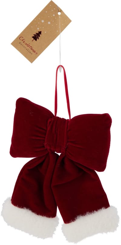 Home & Styling Kerstdecoratie/Kerststrik - Set van 4 stuks - 14x10cm - Rood