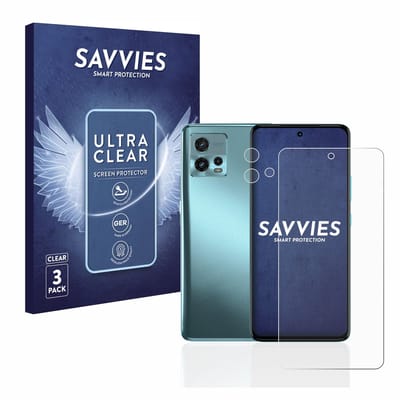 Savvies - Screenprotector voor Motorola Moto G72 (Voor+Camera) - Folie Beschermfolie transparant 6 Stuks