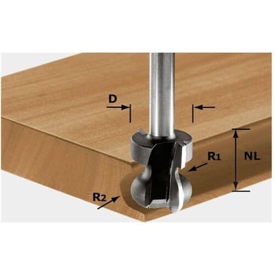 Festool 491140 Vingergreepfrees Lengte 59 mm Afmeting, Ø 22 mm Werklengte 16 mm Schachtdiameter 8 mm