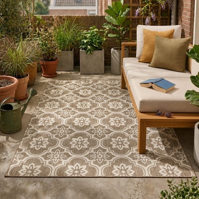 Fraai Buitenkleed - Rio Flower Beige - 200x290 cm