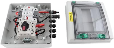 Zonne Energie Box - PV Combiner - Energie Opslag - IP65 Waterdicht - 26x22x10 cm - Grijs