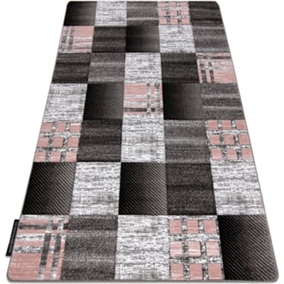 Kleden Rugsx Tapijt ALTER Siena Vierhoeken , geruite grijskleur 80x150 cm