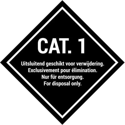 Categorie 1 bord | gecoat dibond materiaal | 20 x 20 cm