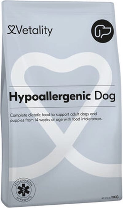 Vetality Hypoallergeen Hondenvoer - 10 kg - Hondenvoer Droog - Licht Verteerbaar Hondenvoer - Voor Pups vanaf 14 Weken en Volwassen Honden
