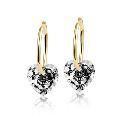 Montebello Oorbellen Claire HG40 - Swarovski Hart - 925 Zilver Verguld - Ø10mm - 20mm