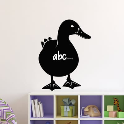 Schoolbordsticker - uitwisbare zelfklevende muurstickers - EENDENSILHOUET - 110x80cm