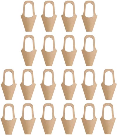 Bloemenzakken - Kegelmouwen - Boeketten Presenteren - Met Handvat - 20 Stuks - Kraft Papier