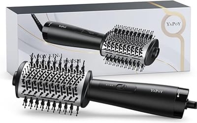 Föhnborstel – Haardroger met Borstel – Hetelucht – Krultang & Stijltang – Snel Drogen en Stijlen – Glad maken & Volume geven – Zuinig – Lichtgewicht – 900W - Zwart
