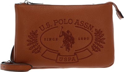 U.S. POLO ASSN. Schoudertas Hailey Flat Crossbody Bag Tan Bruine