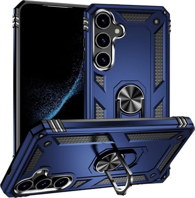 Casemania - Backcover - Armor hoesje met Ring - Geschikt voor Samsung S26 - Blauw
