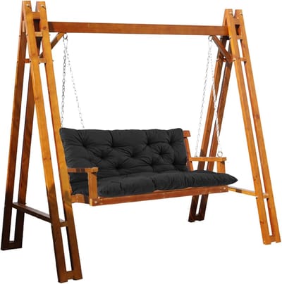 Tuinschommelkussen - Bankkussen Terras - Buiten Zitten - Waterdichte Polyester - 150x50x50cm - Zwart