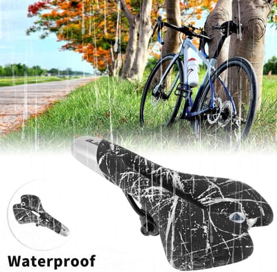 Ademend en schokabsorberend fietszadel voor mannen en vrouwen, ideaal voor mountainbikes en racefietsen, zilverkleurig en comfortabel