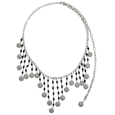 Behave® Ketting Zwart en Zilver Kleur - Lange Verlengketting - 51 cm (+50 cm)