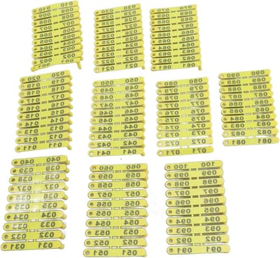 NTHProducts - Schapen Oortags - Dierenidentificatie - 100 Stuks - Plastic - Kleurvast - Voor Schapen en Geiten - 75 mm x 9 mm