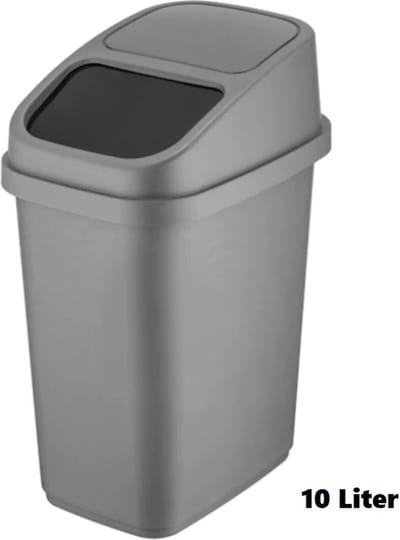 Folly life - Antraciet vuilnisbak - vuilnisemmer kunststof 10 liter - Vuilnisemmers - vuilnisbakken - prullenbakken - Kantoor - keuken prullenbakken