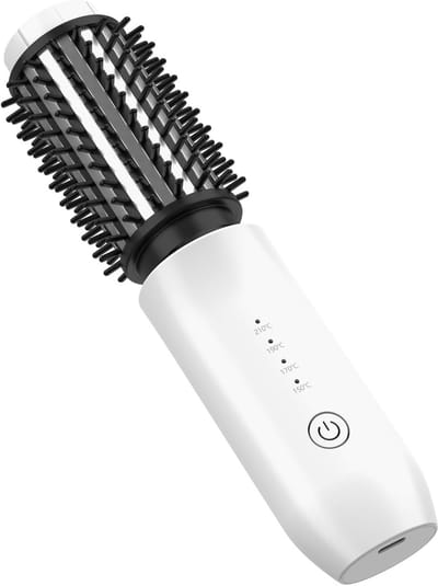Krultangen - Draadloze Thermische Kam, Keramische Warme Stijlkam met 4 Instelbare Tempaturen, Oplaadbare Draagbare Krultang, Ronde Warme Stijlkam voor Reizen