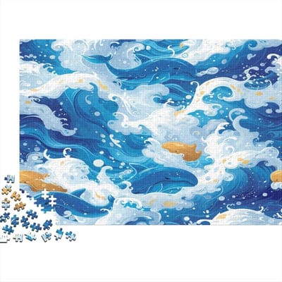 Ocean Wave Puzzel - Legpuzzel Volwassenen - Ontspanning en Decoratie - Bonus Poster Inbegrepen - 75 x 50 cm - Style-13
