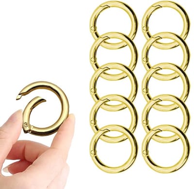 Dailygoods- Karabijnhaak - 10 Stuks - Ronde Veer Sleutelhanger - O-ringen - Gespen - Betrouwbaar Bevestigen
