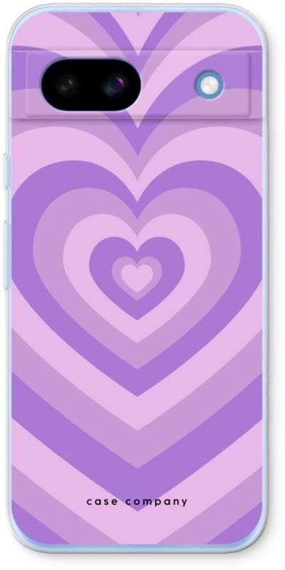 Case Company® - Hoesje geschikt voor Google Pixel 8a hoesje - Hart Paars - Soft Cover Telefoonhoesje - Bescherming aan alle Kanten en Schermrand