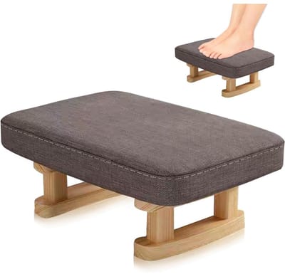 Zyrex® Voetenbankje of poef - Voetenbankje - Poef - Hockers en poefen - Grijs - ‎40cm x 29cm x 18 cm