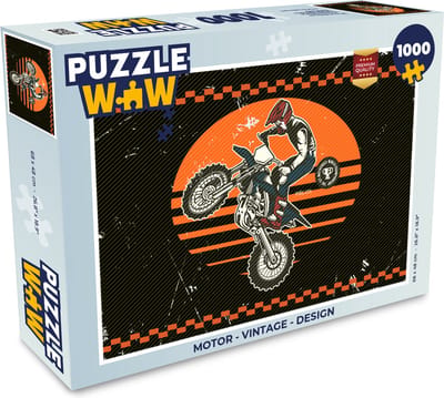 Puzzel Motor - Vintage - Design - Legpuzzel - Puzzel 1000 stukjes volwassenen