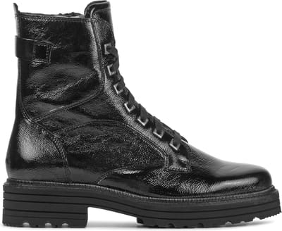 Durea Veterboots Dames / Laarzen / Damesschoenen - Leer        - 9758 755 - Zwart - Maat  43