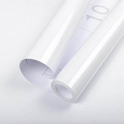 PromoHome Witte Meubelfolie Hoogglans - Zelfklevend Vinyl Behang 60x500 cm