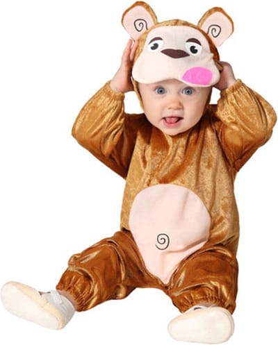 Atosa Verkleed set voor peuters - aapje - bruin - 2-delig - carnaval dieren verkleedkleding 12-24 mnd