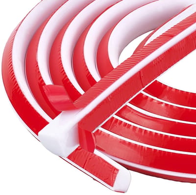 Dailygoody - Flexibele Kwart Cirkellijst - Siliconen Zelfklevend - 1m - Geschikt voor Spiegels - Muren - 3 Stuks