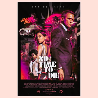 Allernieuwste.nl® Canvas Schilderij James Bond No Time To Die 1 - Kunst - Woonkamer - Film - Poster - 50 x 70 cm - Kleur