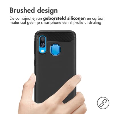 imoshion Hoesje - Geschikt voor Samsung Galaxy A40 - Brushed Backcover - Zwart