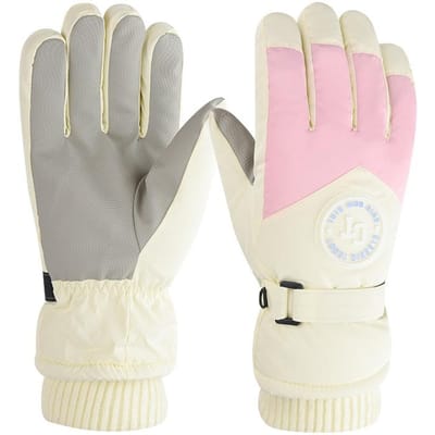 Gants de Ski d'Hiver Plus Velours Épaissis Chauds et Froids Sports de Plein Air Gants de Cyclisme Coupe-vent Imperméables et Antidérapants Écran Tactile One size