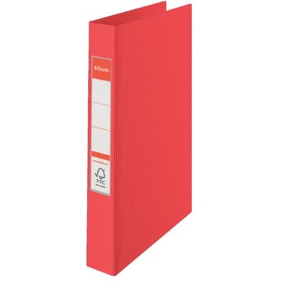 Esselte Vivida Kunststof 23-Rings Ringband - voor A4 Documenten - Rugbreedte van 42mm - Rood