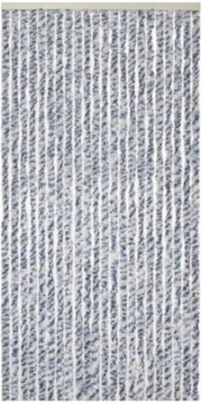 Kynast Kattenstaart Vliegengordijn - 90x200 cm - Zwart/Wit/Grijs- Let op hoogte - Meet kozijn op !
