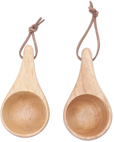 Dailygoods- Kuksa 25 ml - Campingmok - Houten Beker - Draagbaar Ontwerp - 2 Stuks - Hoogwaardig Rubberhout - Campingbeker